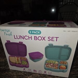 bentgo Fresh 2-Pack Lunch Box Set in Purple and Teal